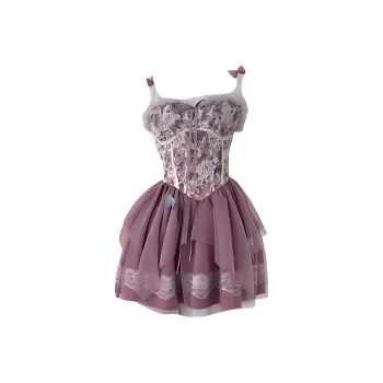 GUOZHEN Slip Dresses Women's Purple