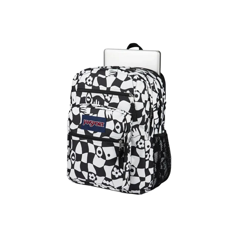 JanSport Polyester Backpack Unisex Black & White-3