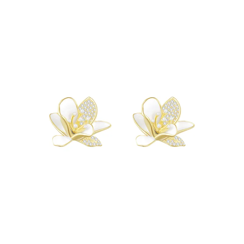 SHINE Magnolia Collection 925 Sterling Silver Earrings Women's-0