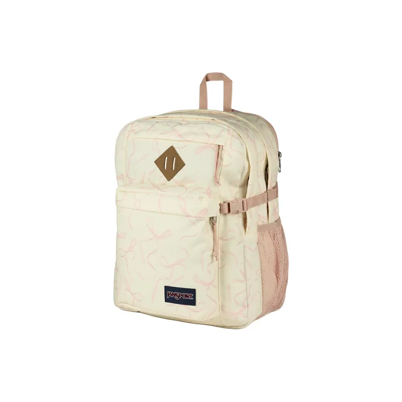 JanSport Recycled Polyester Backpack Women's Beige & Pink-1