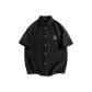 [Ice Silk Shirt]Black (Minimalist White Chest Logo)