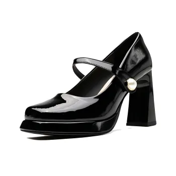 GOSO Chunky Heel High Heels 9CM Women's Black