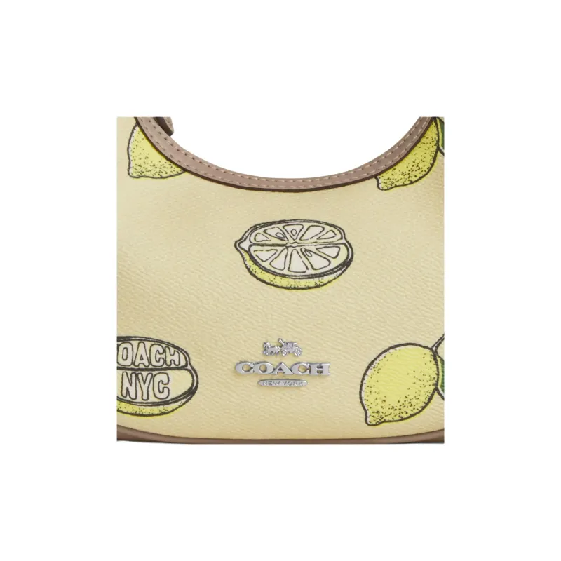 COACH CARMEN Coated Canvas Shoulder Bag, Crossbody Bag, Handbag Mini Women's Yellow Green-3