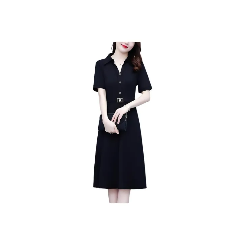 Flowers In Water Short Sleeved Dress Women's-0