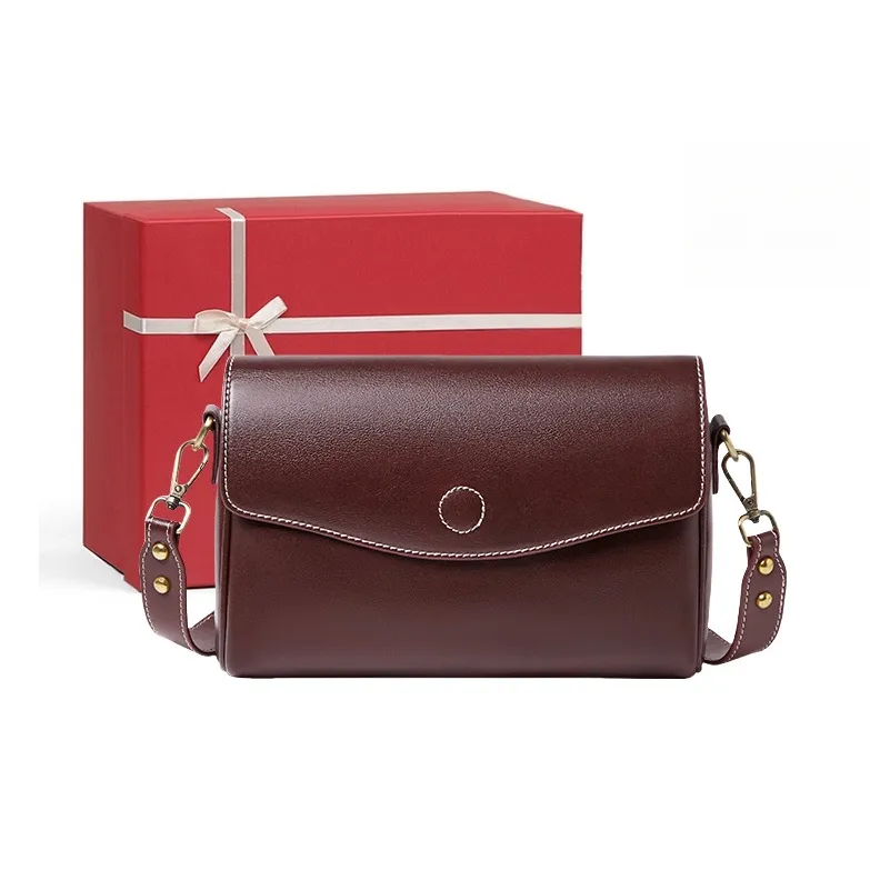 CNNCOO Synthetic Leather Small Square Crossbody Bag Women's Burgundy-0