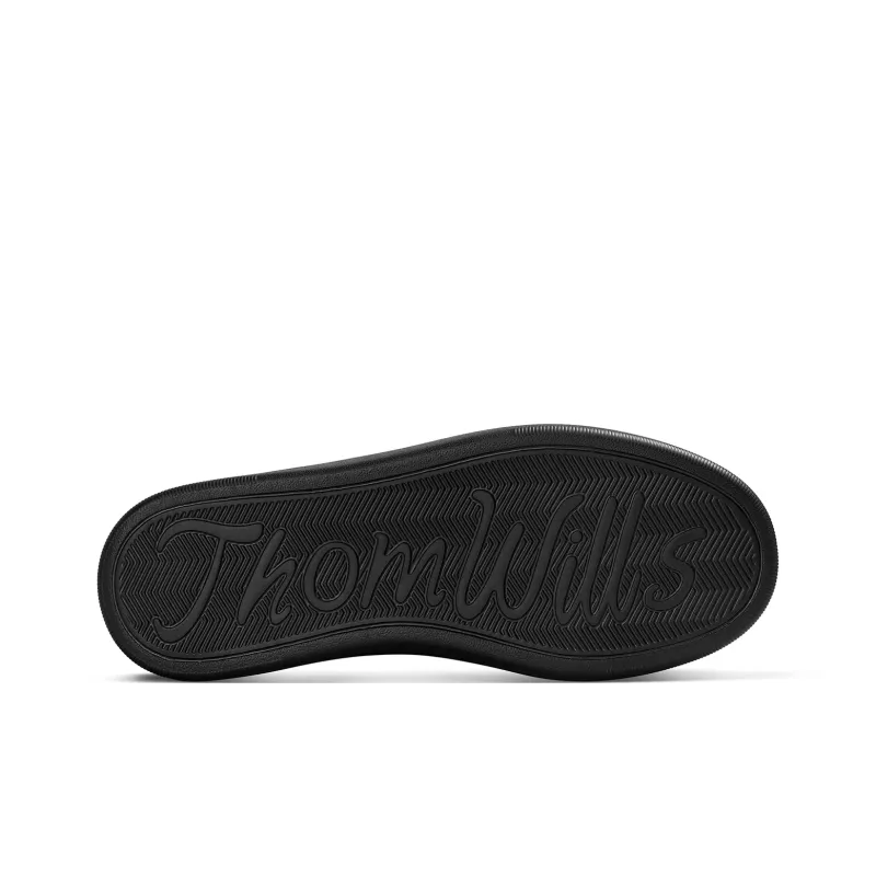 THOM WILLS Trendy Fashion Black Warrior German Army Trainers Low Top Skateboard Shoes Men's Black-4