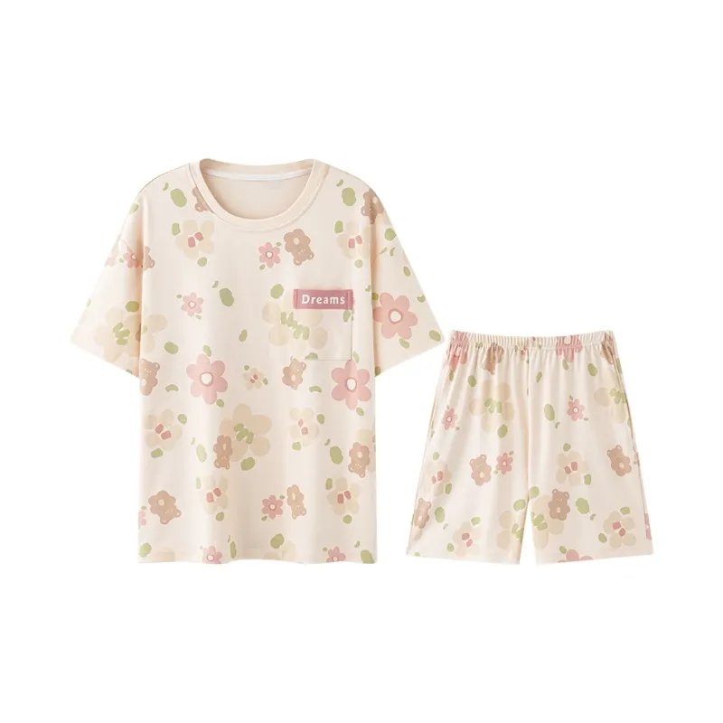 Top Melon Pajama Set Women's Beige-3
