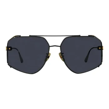 Linda Farrow Titanium Aviator Sunglasses Women's Black