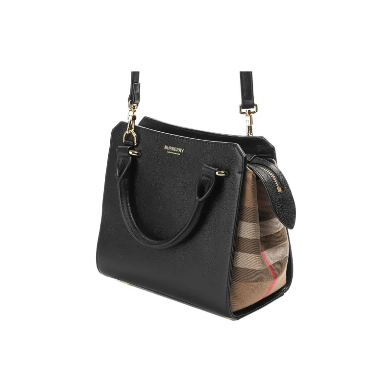 Burberry Calfskin Tote Bag, Shopping Bag, Handbag Women's Black-1