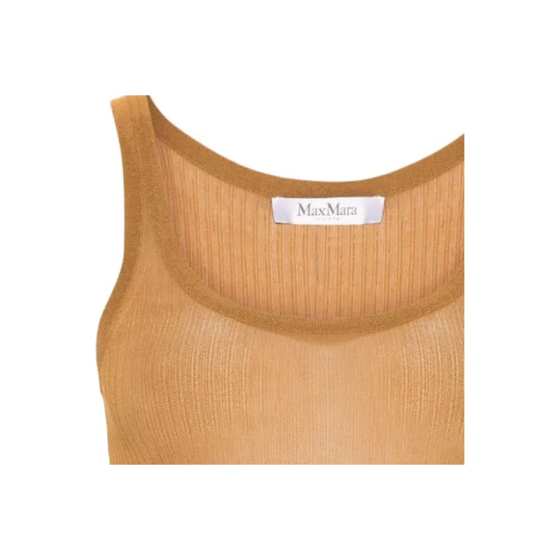 MaxMara Semi sheer Fine ribbed Top-1