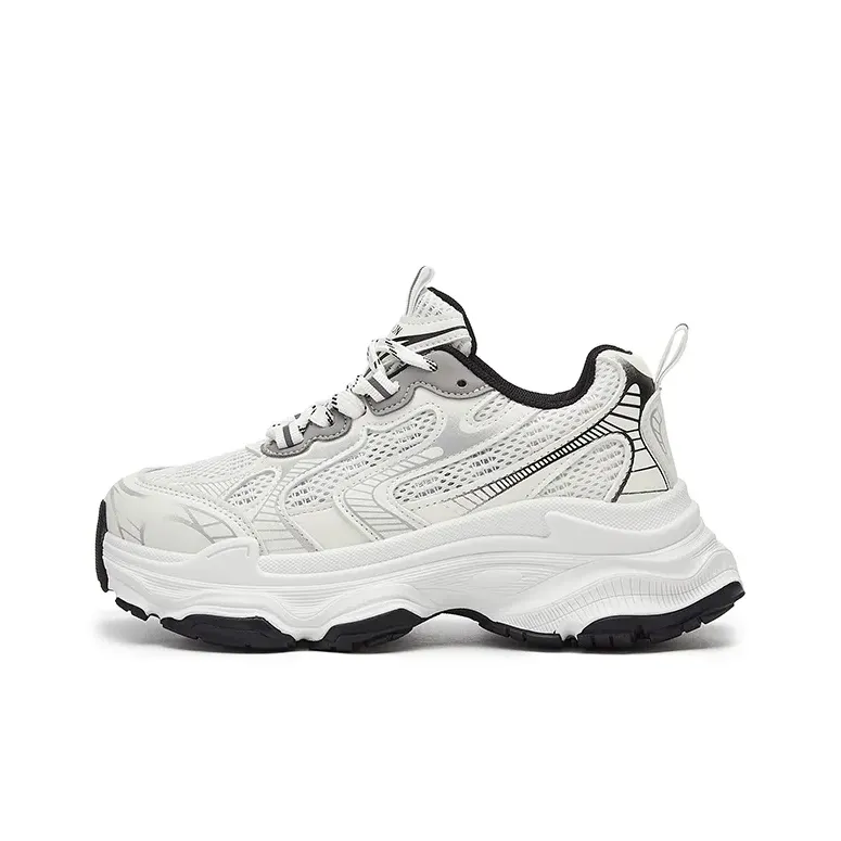 UNIITY Chunky Sneakers Women's Low Top /White/Pink/-1