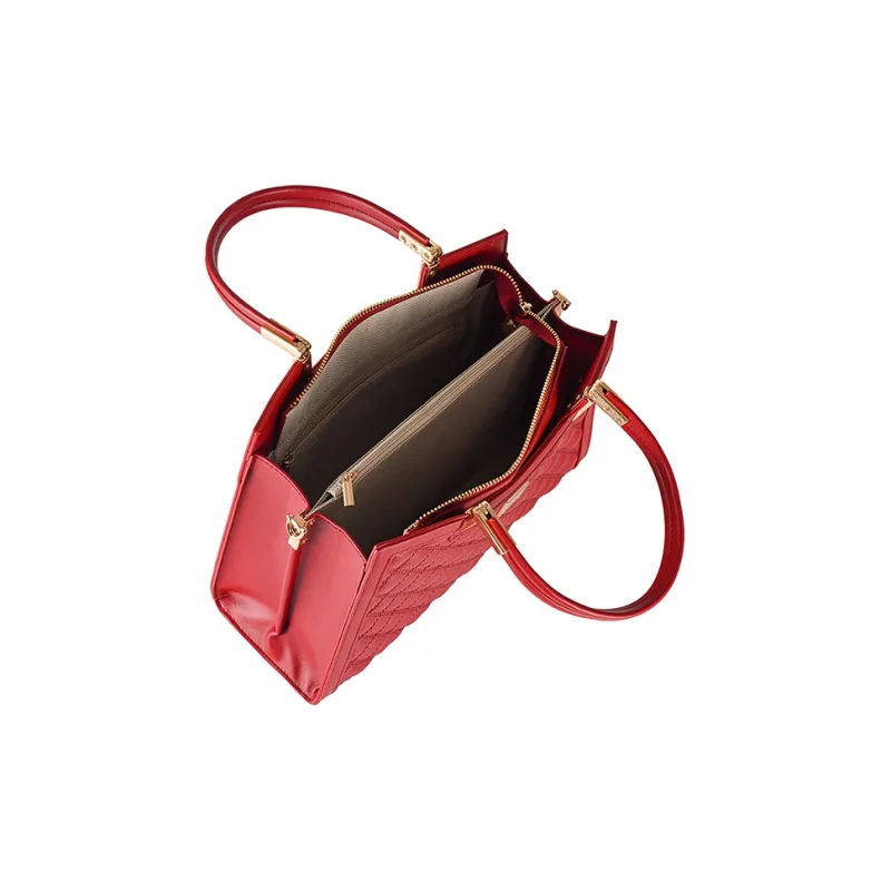 Vigno Synthetic Leather Handbag Women's Red/Black-5