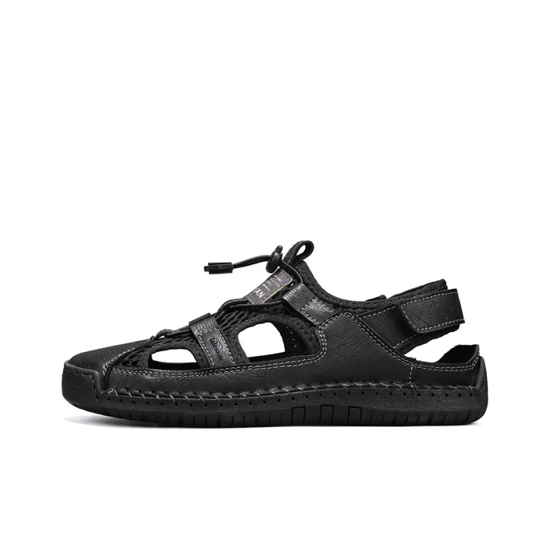 Wen Nai Anti Slip Wear Resistant River Trekking Shoes Men's Black-0