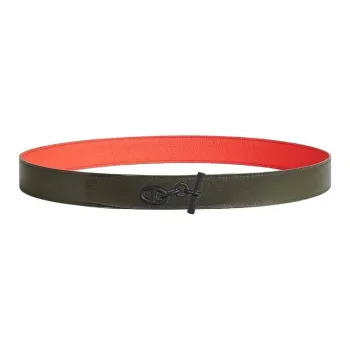 HERMES Leather Belts Men's Green 3.2CM