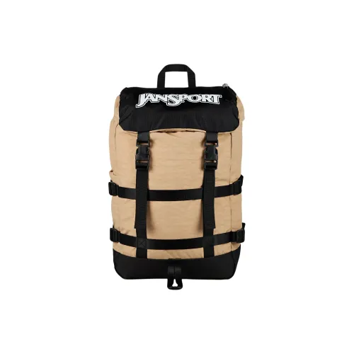 JanSport Recycled Polyester Backpack Unisex Khaki & Black