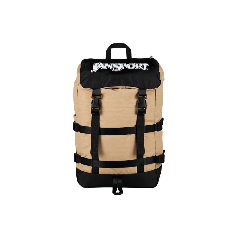 JanSport Recycled Polyester Backpack Unisex Khaki & Black-0