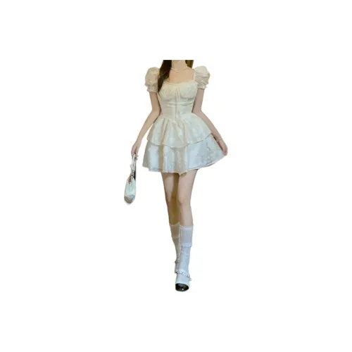 Flowers In Water Short Sleeved Dress Women's
