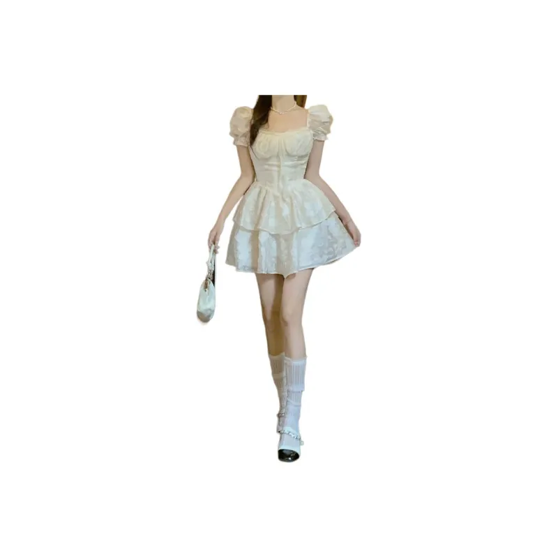 Flowers In Water Short Sleeved Dress Women's-0