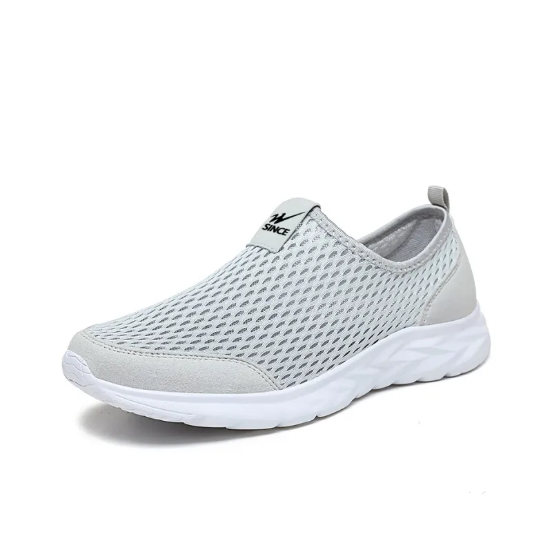 Binary Shock Absorbers Slip Resistant Breathable Low Top Casual Shoes Men's Gray-0