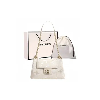 Bullrun Microfiber Synthetic Leather Shoulder Bag Women's Ecru