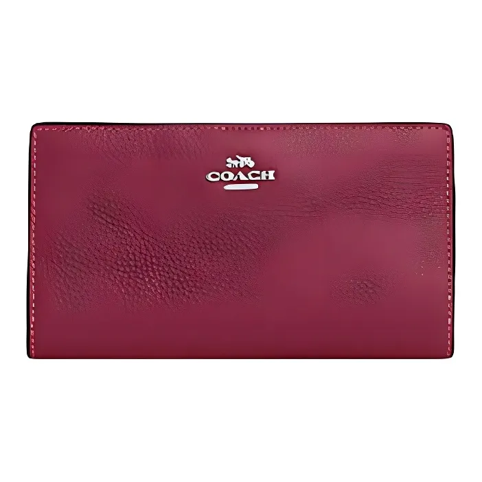 COACH Pebbled Leather Wallet Women's Bright Purple-0