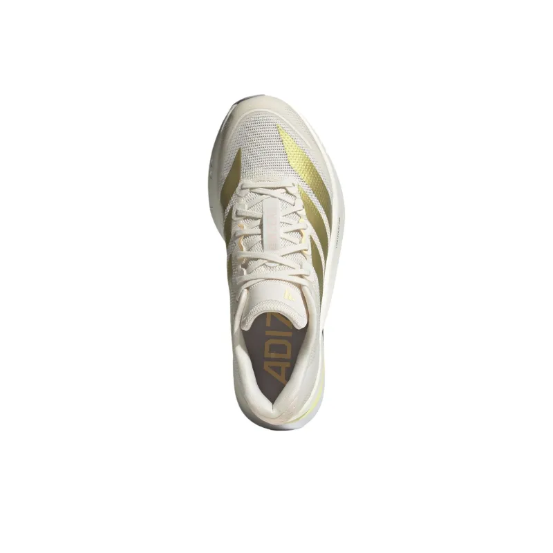 Adidas Adizero Boston 13 Anti Slip Wear Resistant Low Top Running Shoes Women's White Gold-4