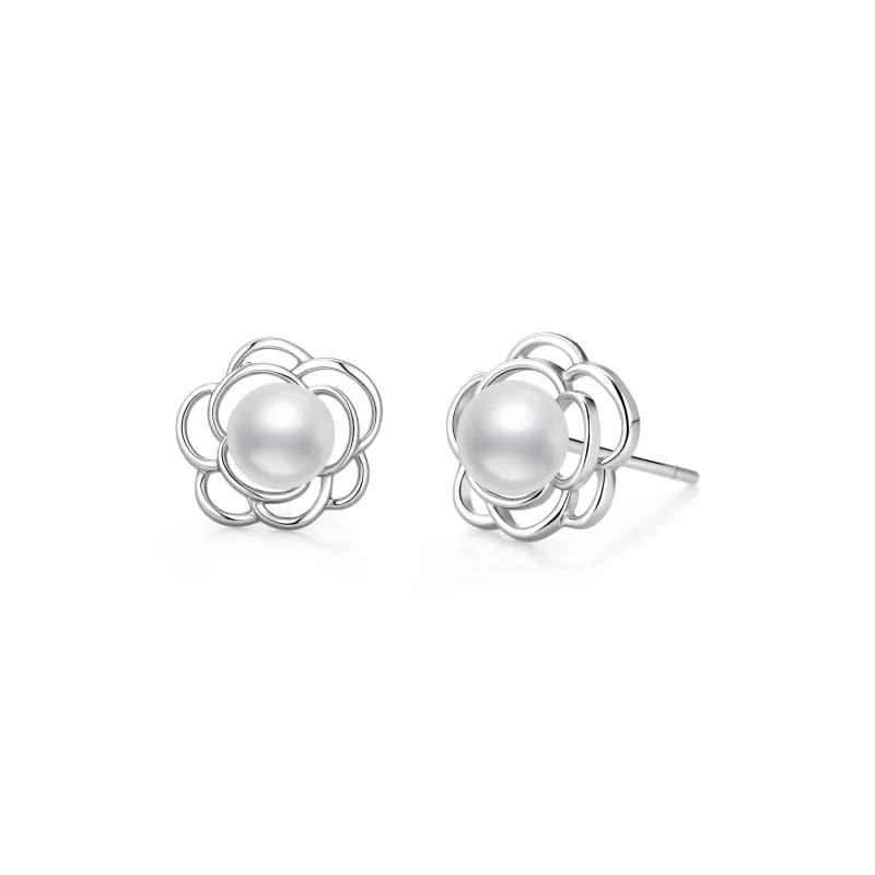 LAOMIAO Pearl Stud Earrings Women's-0