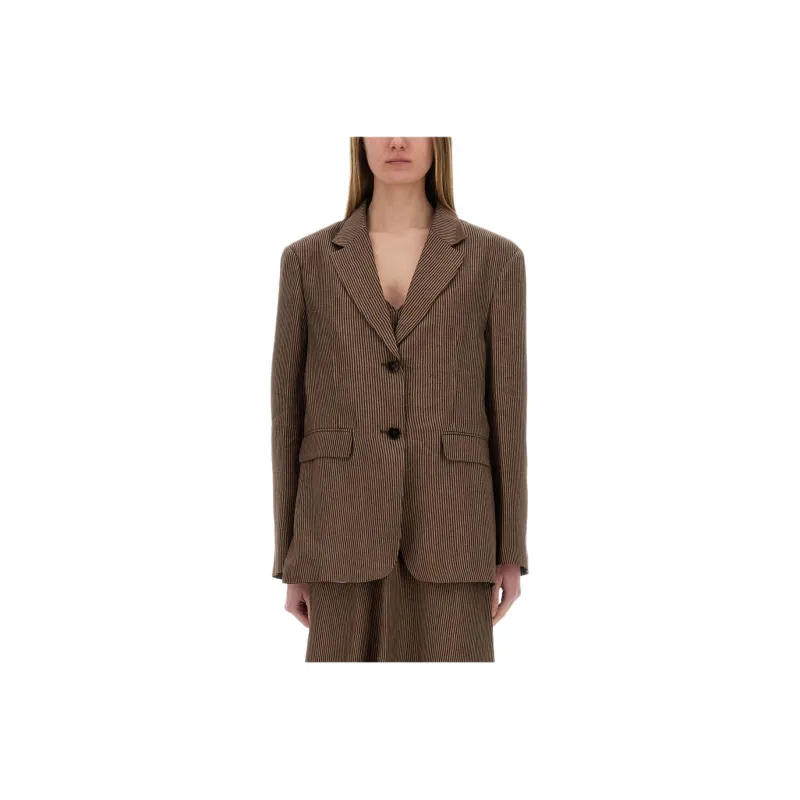 Alysi Striped Single breasted Blazer-0