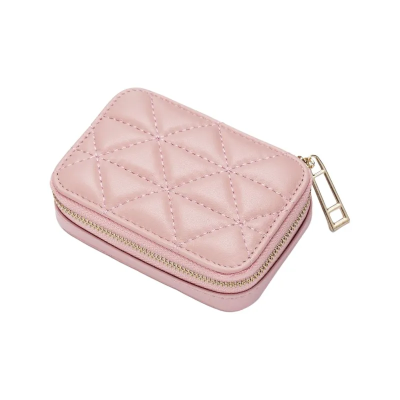 QEEDNS Fashion Diamond Pattern Small Portable Mini Style Makeup Bags-0
