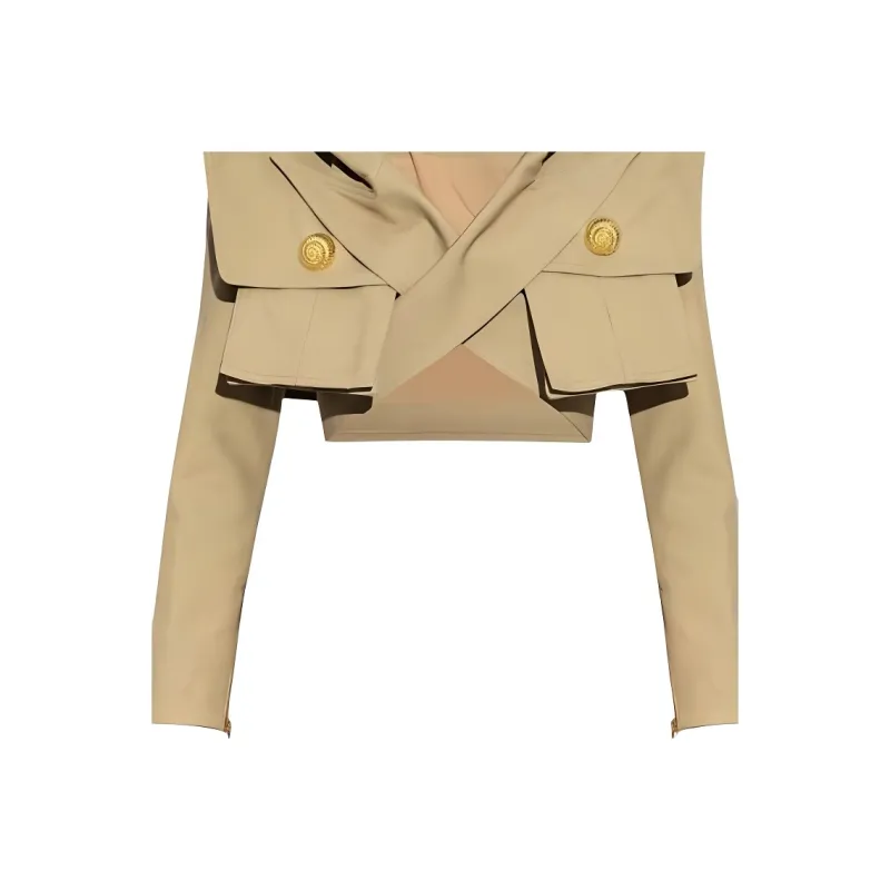 BALMAIN Cropped Hooded Jacket-4