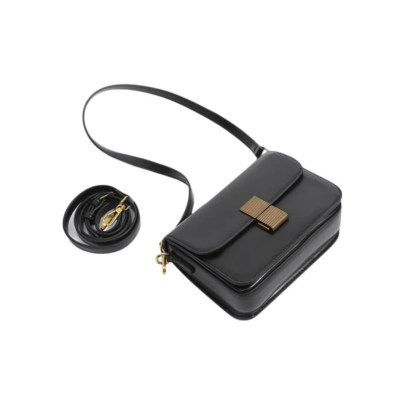 Pivsnu Synthetic Leather Tofu Bag, Crossbody Bag, Shoulder Bag Women's Black-4