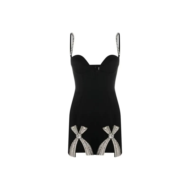 GUOZHEN Slip Dresses Women's Black-0