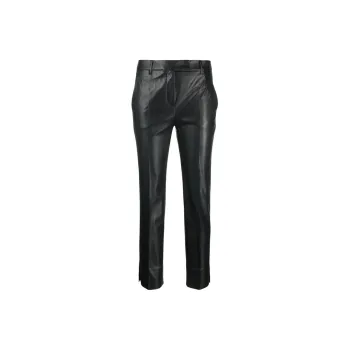INCOTEX Slim cut Faux leather Trousers