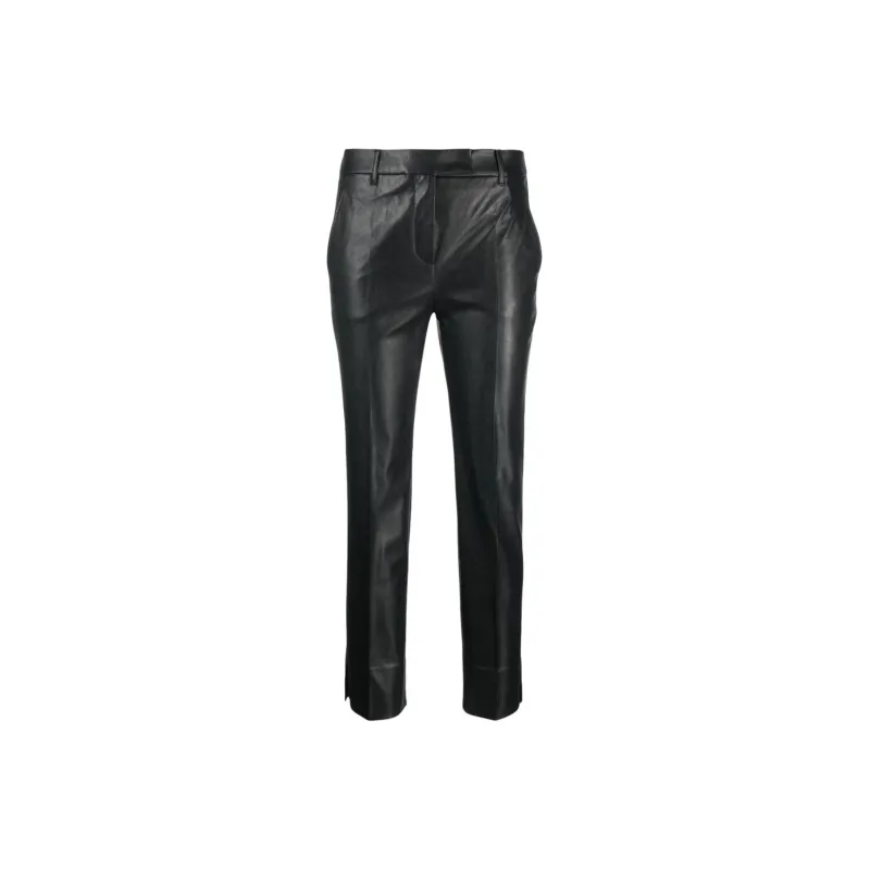 INCOTEX Slim cut Faux leather Trousers-0