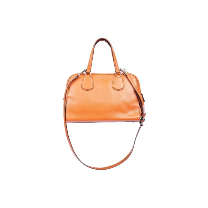 COACH Leather Tote Bag, Shopping Bag, Handbag Women's Orange-2