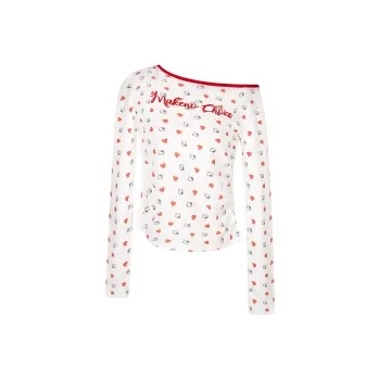 YINLEI T Shirts Women's Red White
