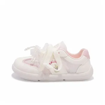 SHUMO Shock Absorbing, Non Slip, Wear Resistant, Breathable And Lightweight Low Top Casual Shoes Women's White Pink