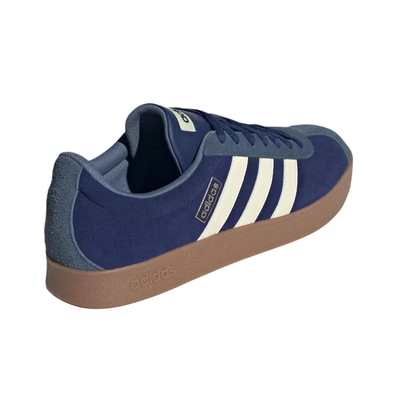 Adidas Vl Court Classic Anti Slip Wear Resistant Low Top Skateboard Shoes Unisex Dark Blue-3