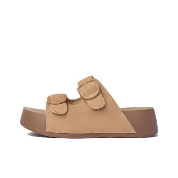 JOSINY Slip Resistant Abrasion Resistant Slide Slippers Women's Camel