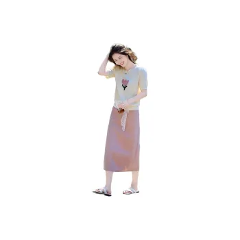 Still quiet Two Piece Skirt Sets Women's Ecru