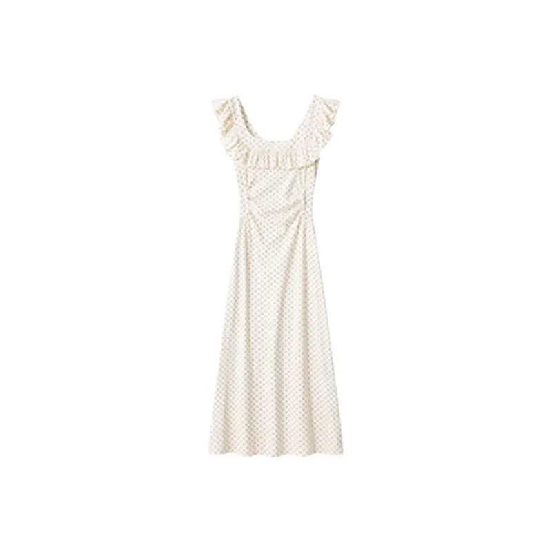 DOKZB Sleeveless Dresses Women's Apricot-0
