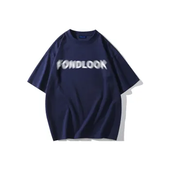 FONDLOOK T-Shirts Unisex Navy Blue