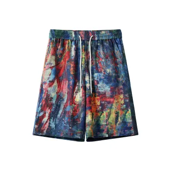 CDISHOU Casual Shorts Unisex Rainbow Graffiti
