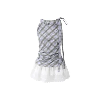 DOKZB Sleeveless Dresses Women's Green Purple