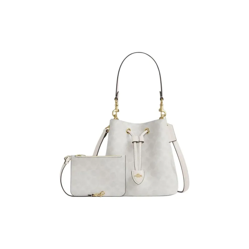 COACH Rowan Leather Handbag Trumpets Women's Gray-1