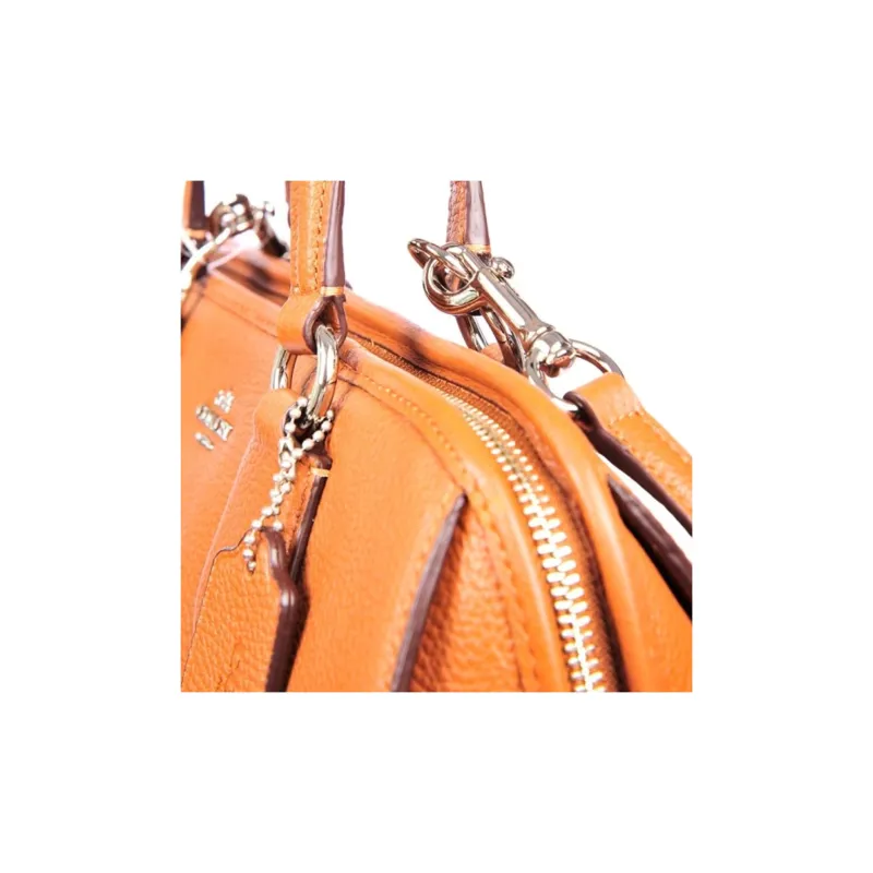 COACH Leather Tote Bag, Shopping Bag, Handbag Women's Orange-3