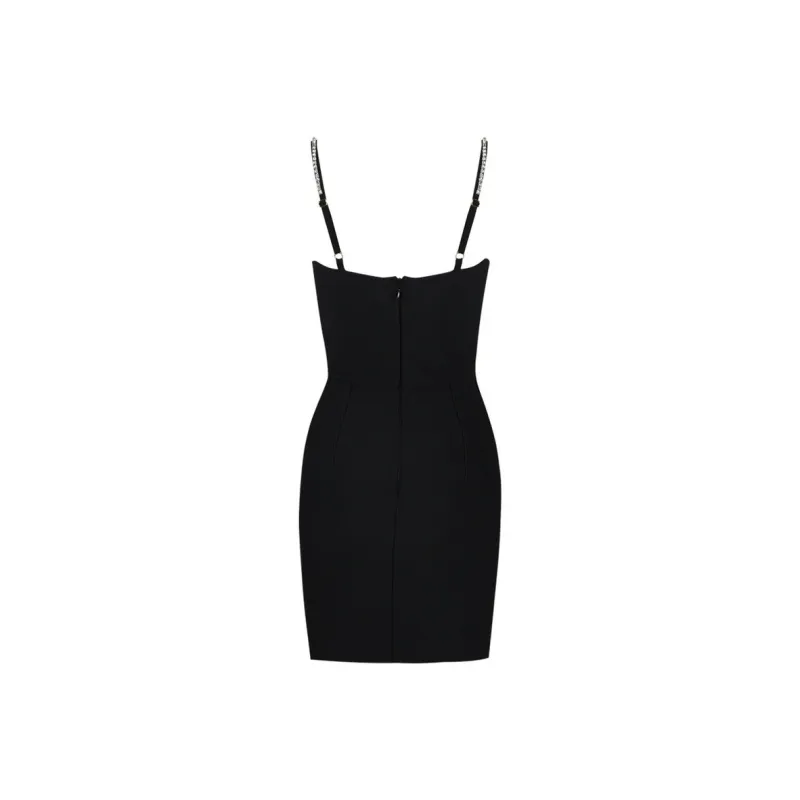 Mu Xiao Xin Slip Dresses Women's Black-1