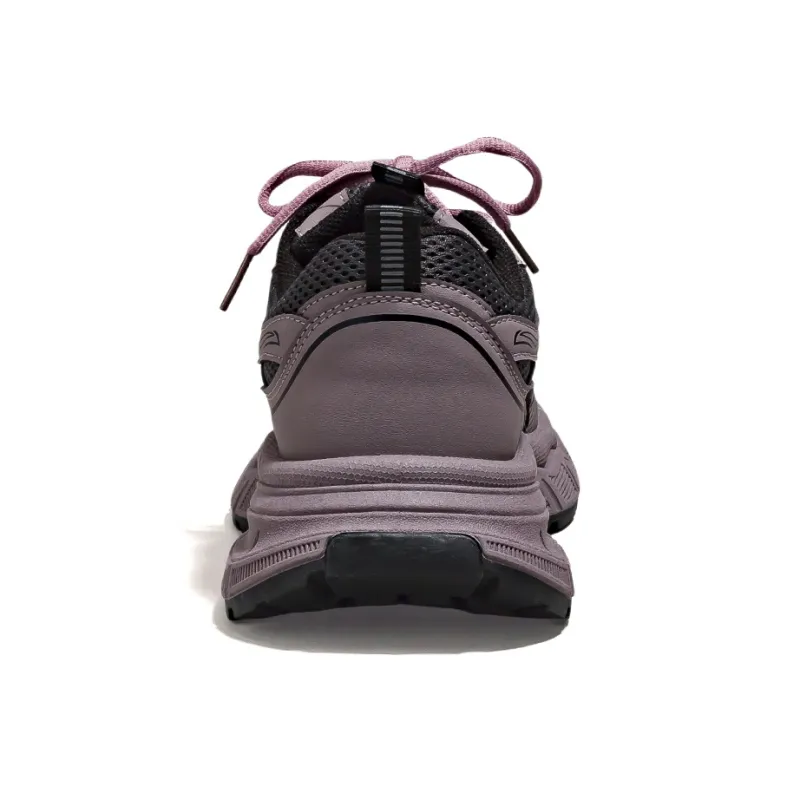 HUANQIU Cushioning, Abrasion Resistant, Height Increasing Low Top Chunky Sneakers Women's Gray Purple-3