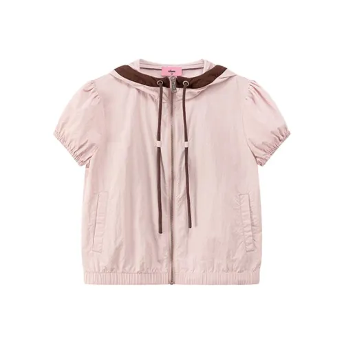 CHUU Cropped Coats Women's Gray Pink