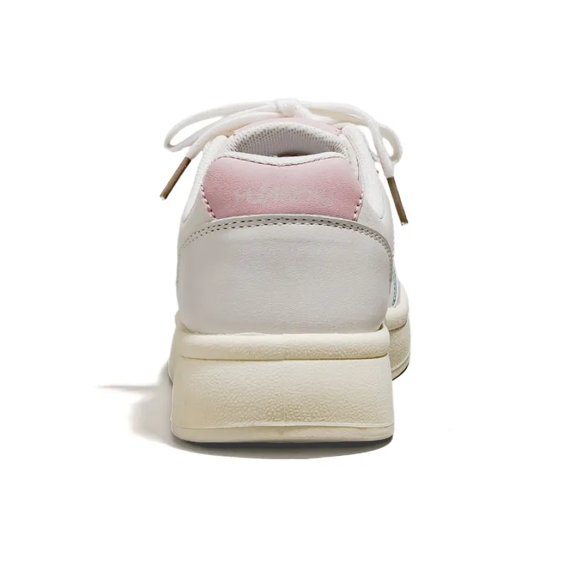 HUANQIU Slip Resistant, Lightweight, And Breathable Low Top Skateboard Shoes Women's Beige Pink-3